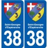 38 Moirans blason ville autocollant plaque stickers