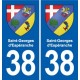 38 Moirans blason ville autocollant plaque stickers