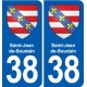 38 Moirans blason ville autocollant plaque stickers