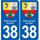 38 Moirans blason ville autocollant plaque stickers