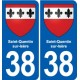 38 Moirans blason ville autocollant plaque stickers