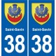 38 Moirans blason ville autocollant plaque stickers