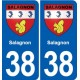38 Moirans blason ville autocollant plaque stickers