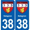 38 Moirans blason ville autocollant plaque stickers