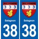 38 Moirans blason ville autocollant plaque stickers