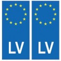 Lettonie Latvija europe autocollant plaque