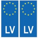 Lettonie Latvija europe autocollant plaque