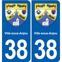 38 Moirans blason ville autocollant plaque stickers