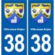38 Moirans blason ville autocollant plaque stickers