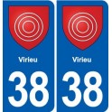 38 Virieu coat of arms, city sticker, plate sticker