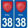 38 Moirans blason ville autocollant plaque stickers