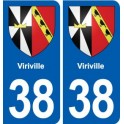 38 Moirans blason ville autocollant plaque stickers