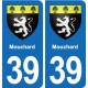 39 Orgelet autocollant plaque blason stickers département
