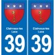 39 Orgelet autocollant plaque blason stickers département
