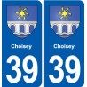 39 Orgelet autocollant plaque blason stickers département