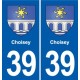 39 Orgelet autocollant plaque blason stickers département