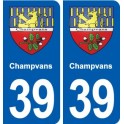 39 Orgelet autocollant plaque blason stickers département