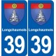 39 Orgelet autocollant plaque blason stickers département