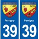 39 Orgelet autocollant plaque blason stickers département