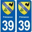 39 Orgelet autocollant plaque blason stickers département