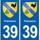 39 Orgelet autocollant plaque blason stickers département