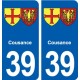 39 Orgelet autocollant plaque blason stickers département