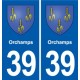 39 Orchamps autocollant plaque blason stickers département