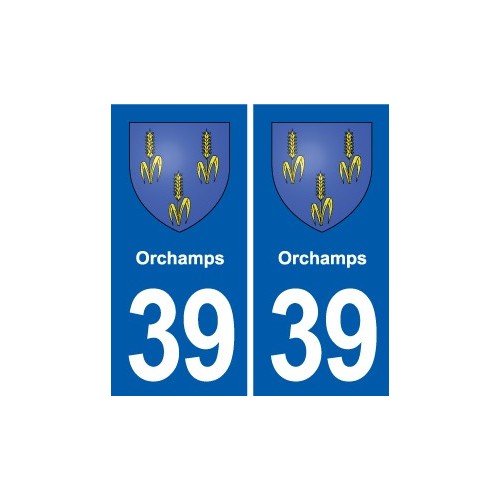 39 Orgelet autocollant plaque blason stickers département