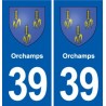 39 Orchamps sticker plate emblem stickers department