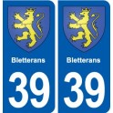 39 Orgelet autocollant plaque blason stickers département