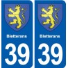 39 Orgelet autocollant plaque blason stickers département