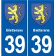 39 Orgelet autocollant plaque blason stickers département