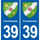 39 Foucherans adesivo piastra emblema adesivi dipartimento