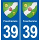 39 Orgelet autocollant plaque blason stickers département