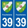 39 Foucherans adesivo piastra emblema adesivi dipartimento