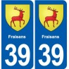 39 Orgelet autocollant plaque blason stickers département