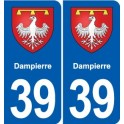 39 Orgelet autocollant plaque blason stickers département