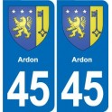 45 Chaingy blason ville autocollant plaque stickers