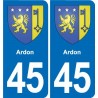 45 Chaingy blason ville autocollant plaque stickers