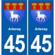 45 Chaingy blason ville autocollant plaque stickers
