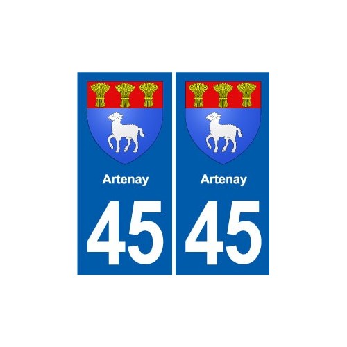 45 Chaingy blason ville autocollant plaque stickers