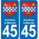 45 Chaingy blason ville autocollant plaque stickers