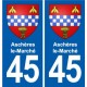 45 Chaingy blason ville autocollant plaque stickers