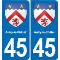45 Chaingy blason ville autocollant plaque stickers