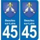 45 Chaingy blason ville autocollant plaque stickers