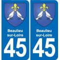 45 Beaulieu-sur-Loire blason ville autocollant plaque stickers