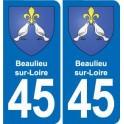 45 Beaulieu-sur-Loire, stemma, città adesivo, adesivo piastra