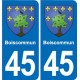 45 Chaingy blason ville autocollant plaque stickers