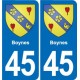 45 Chaingy blason ville autocollant plaque stickers