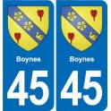 45 Chaingy blason ville autocollant plaque stickers